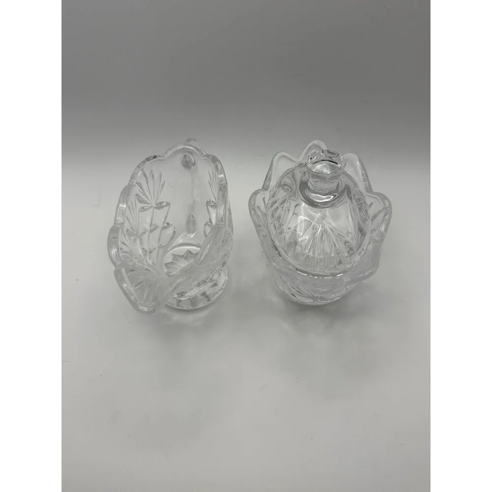 Shannon Crystal Designs of Ireland Cut Glass Creamer and Lidded‎ Sugar Bowl Set
